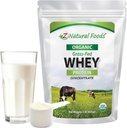 Z Natural Foods Organic Whey Protein Concentrate - Nutrient-Dense Grass Fed Whey Protein Powder - Cold Processed Pure Whey Protein with Essential Amino Acids for Nutrition & Fitness, Unflavored, 1 lb