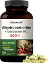 NatureBell Dihydroberberine with Berberine HCl 500mg, 120 Veggie Capsules | 5X Better Absorbed with GlucoVantage | Supports Balanced Sugar Levels & Heart Health | Vegan, Non-GMO