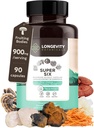 Organic Super Six Mushroom Blend Capsules Supplement (90) | Fruiting Body Extract Complex | Lions Mane, Turkey Tail, Cordyceps, Reishi, Chaga & Tremella | 35% Beta-D Glucans | Overall Wellness Support