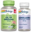 SOLARAY Oil of Oregano Softgels 150 mg and Monolaurin 500 mg - Wellness Bundle - Oregano Oil and Monolaurin Immune Support Supplement from Natural Coconut - 60-Day Guarantee, 120 Softgels /60 VegCaps
