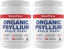 Yerba Prima Organic Whole Psyllium Husks Fiber - 20 oz (Pack of 2) - Natural Daily Dietary Fiber Supplement, Colon Cleanser, Regularity & Detox Cleansing Support, Gluten Free, Non GMO, Vegan
