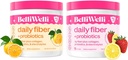 Daily Fiber Supplement Bundle with Collagen, Probiotics & Electrolytes – Strawberry Lemonade & Orange Yuzu Mandarin Flavors – Supports Digestive Health, Gut Balance & Debloating – 32 Servings