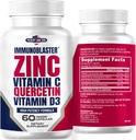 Zinc Quercetin 500mg with Vitamin D and C Antioxidant Immune Support High Potency Quercetin Zinc Supplement for Men and Women - Gluten, Soy, & Dairy Free - 60 Count (Pack of 1)