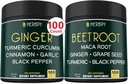 Bundle 5in1 Ginger Supplement & 6in1 Beet Root Capsules - Supports Heart Health, Immune and Digestive