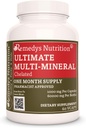 Remedy's Nutrition Ultimate Chelated Multi Mineral | 1,000mg, 60 Vegan Capsules Dietary Supplement | One Month Supply