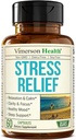 Stress Relief Supplement with 5HTP, Ashwagandha, Valerian, St John’s Wort, GABA, Chamomile & B-Vitamins - Promotes Relaxation, Sleep, Calm & Balanced Mood, Energy & Focus. Vegan, Non-GMO, 60 Capsules