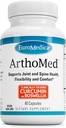 Euromedica ArthoMed - 60 Capsules - Clinically Studied Boswellia & Curcumin, Devil’s Claw - Joint & Spine Health, Cartilage Formation, Flexibility, Comfort - 30 Servings