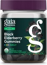 Gaia Herbs GaiaKids Black Elderberry Daily Gummies for Kids - Delicious Immune Support Supplement - Certified Organic Black Elderberries for Immune System Support - 40 Gummies (40-Day Supply)