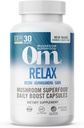 OM MUSHROOM SUPERFOOD Relax Mushroom Capsules, 90 Count, 30 Days, Reishi Mushrooms, Ashwagandha, GABA, L-Theanine, Magnesium, Adaptogens for Stress Support (Formerly Gently Zen, Packaging May Vary)