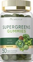 Carlyle Supergreens Gummies | 50 Count | Apple Flavor | with Wheat Grass, Spirulina, Spinach, Zinc, Vitamin A, C, D & B | Vegan, Non-GMO and Gluten Free Supplement