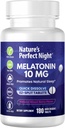 Nature's Perfect Night | Melatonin 10mg | 180 Quick Dissolve Tablets | Natural Mixed Berry Flavor |High Potency | Sugar Free | Vegan | Gluten Free | Value Size
