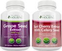 Purely Holistic Grape Seed Extract 400mg + Tart Cherry Extract and Celery Seed Bundle - 430 Vegan Capsules - Made in USA