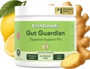 Feel Goods Gut Guardian, Organic Fiber, Probiotic & Prebiotic Powder, Sugar Free, Herbs for Bloat, Gut Health Support, Digestive Health for Men & Women, Non GMO, Vegan, Lemon Ginger, 30 Servings