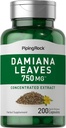 Piping Rock Damiana Leaf Capsules | 750 mg | 200 Count | Herb Extract Supplement | Non-GMO, Gluten Free
