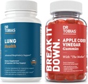 Dr. Tobias Lung Health & Apple Cider Vinegar Gummies - Supports Lung Cleanse & Detox Formula, Supports Gut Health, with The Mother, Folate, B12, Vitamin C, Butterbur