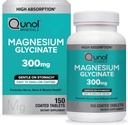Qunol Magnesium Glycinate 300mg, 100% Glycinate Chelated Magnesium Supplement, 150ct Tablets