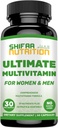 SHIFAA NUTRITION Halal Multivitamins for Women, Men & Adults, 30 Servings | Iron, Vitamin A, B6, B12, Biotin, Niacin, C, D3, E, Zinc, Calcium, Folic Acid, CoQ10 | Halal Vitamins