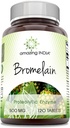 Amazing India Bromelain Supplement | 500 Mg per Serving | 120 Tablets | Non-GMO | Free | Made in USA