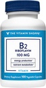 The Vitamin Shoppe Vitamin B2 (Riboflavin) 100mg - Energy Production & Nutrient Metabolism Support Supplement, Essential B Vitamin - Once Daily, Gluten Free (100 Capsules)