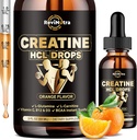 Creatine HCL Liquid Drops for Men & Women, 1500mg Liquid Creatine Hydrochloride, High Absorption, 2 Fl Oz Orange Flavor