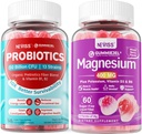 NEVISS Magnesium Supplements 400mg + Sugar Free Probiotics Gummies