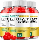 (3 Pack) Speedy Keto ACV Gummies - Advanced Formula Speedy Keto Plus ACV Gummies Apple Cider Vinegar Speedy ACV Dietary Supplement Men Women (180 Gummies)