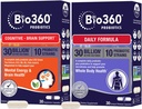 Bio360 Probiotics Bundle, Cognitive Support Formula & Daily Formula, Brain Support & Gut Health Supplements, Helps Support Memory, Focus & Digestion, 2 x 30 Vegan Supplements