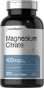 Horbäach Magnesium Citrate | 400mg | 200 Caplets | Vegetarian, Non-GMO, and Gluten Free Supplement