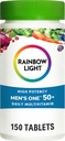 Rainbow Light Multivitamin for Men 50+, Vitamin C, D & Zinc, Probiotics, Men's One 50+ Multivitamin Provides High Potency Immune Support, Non-GMO, Vegetarian, 150 Tablets