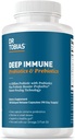 Dr. Tobias Deep Immune Probiotics & Prebiotics, Dual Action Digestion & Immune Support with PreforPro Prebiotics & Delayed Release Spore Forming Probiotics for Women & Men, 180 Capsules, 90 Servings