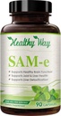 Healthy Way 500mg SAM-e Supplement - High Strength 500mg S-Adenosyl-L-Methionine Capsules for Joint Brain Liver and Mood Support - Non-GMO High Absorption Same Supplement (90 Servings)
