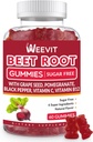 Sugar Free Beet Gummies with Grape Seed, Pomegranate, Black Pepper, Vitamin C, B12 | Nitric Oxide Booster for Men Women, Organic Beet Root Gummies