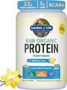 Garden of Life Protein Powder, Vegan Protein Powder, BCAA, Probiotics & Digestive Enzymes, Gluten & Lactose Free, Vanilla, 1.5 LB