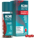 Kori Krill Oil Omega 3 Supplement, Antarctic Krill Oil with Superior Absorption vs Fish Oil Alternative, 400 mg Softgels, EPA & DHA, 90 Softgels