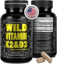 Wild Foods 5000iu Vitamin D3 + K2 | (100mcg Mk7) with Black Pepper Extract, Plant-Based, Non-GMO, Soy & Gluten-Free | Dietary Supplement | Made in USA | 60 Caps (Pack of 2)