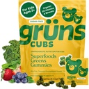 Gruns Multivitamin for Kids, Sugar-Free, Super Greens Superfood Gummy Bears With 20 Vitamins & Minerals, Spirulina, Chlorella, Prebiotics Fiber for Digestive Health, Adaptogens Supplement, 28 day Pack