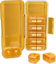 Weekly Pill Organizer 2 Times a Day, Moisture-Proof, Detachable Compartments, AM PM Pill Box 2X 7 Day, Travel Pill Organizer for Pills/Fish Oil/Medication/Vitamin/Supplements (Amber)