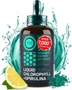 Liquid Chlorophyll Drops with Spirulina for Water - Full Strength Energy, Wellness, Immune Support Supplement - 50mg Chlorophyll Liquid, 12.5mg Spirulina - Lemon Flavor Detox Drink - 2oz, 118 Servings