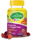 Culturelle Kids Daily Probiotic Packets 30ct + Veggie Fiber Gummies Digestive & Immune Health Support