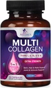 Multi Collagen Supplement 2400 mg - Types I, II, III, V & X Multi Collagen Peptides Pills for Women & Men, Hydrolyzed Collagen Supplements, Hair, Skin, Nail, & Joint Support Supplement - 60 Capsules