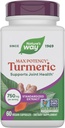 Nature's Way Premium Extract Turmeric Max Potency‡ Standardized to 95% Curcuminoids, 750 mg per serving, 60 VCaps
