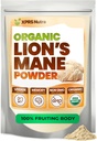 XPRS Nutra Organic Lion's Mane Mushroom Powder - Premium for Mental Clarity, Cognition and Immunity - Vegan Friendly (8 oz)