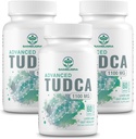 TUDCA 1100mg for Liver Cleanse Detox and Repair, 3rd Party Tested Advanced TUDCA Supplements, Ultra Strength Bile Salt TUDCA Liver Supplement, 180 Capsules (Pack of 3)