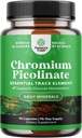 Chromium Picolinate 200mcg Mineral Supplements - Natural Chromium Supplement for Sugar Balance Muscle Growth Brain Booster Heart Health - Natural Pre Workout for Men and Women