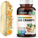 BIO KRAUTER Leg Cramps Capsules with Magnesium - 1200 mg Blend - 100 Vegan Caps - Turmeric & Ginger for Leg Cramps - Natural Formula Without Quinine