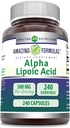 Amazing Formulas Alpha Lipoic Acid 300 mg Capsules Supplement | Non-GMO | Gluten Free | Made in USA (240 Count)