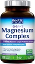 Innate Vitality Magnesium Complex 6-in-1, 1160mg Per Serving, Rest & Digestion, Magnesium Glycinate & Citrate, High Absorption, 120 Vegan Capsules