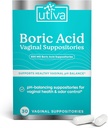 Utiva Boric Acid Suppositories for Women - pH Balance - Feminine Care - 600mg Boric Acid to Lower pH and Support Vaginal Health, BV Treatment for Women, 30 Vaginal Suppositories