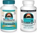 Source Naturals Wellness Formula and 5000 iu Vitamin D-3, 240 Capsules in Each Bottle