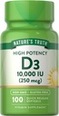 Nature's Truth D3 Vitamin 10,000 IU Softgels Supplement | 100 Count | High Potency Formula | Non-GMO and Gluten Free